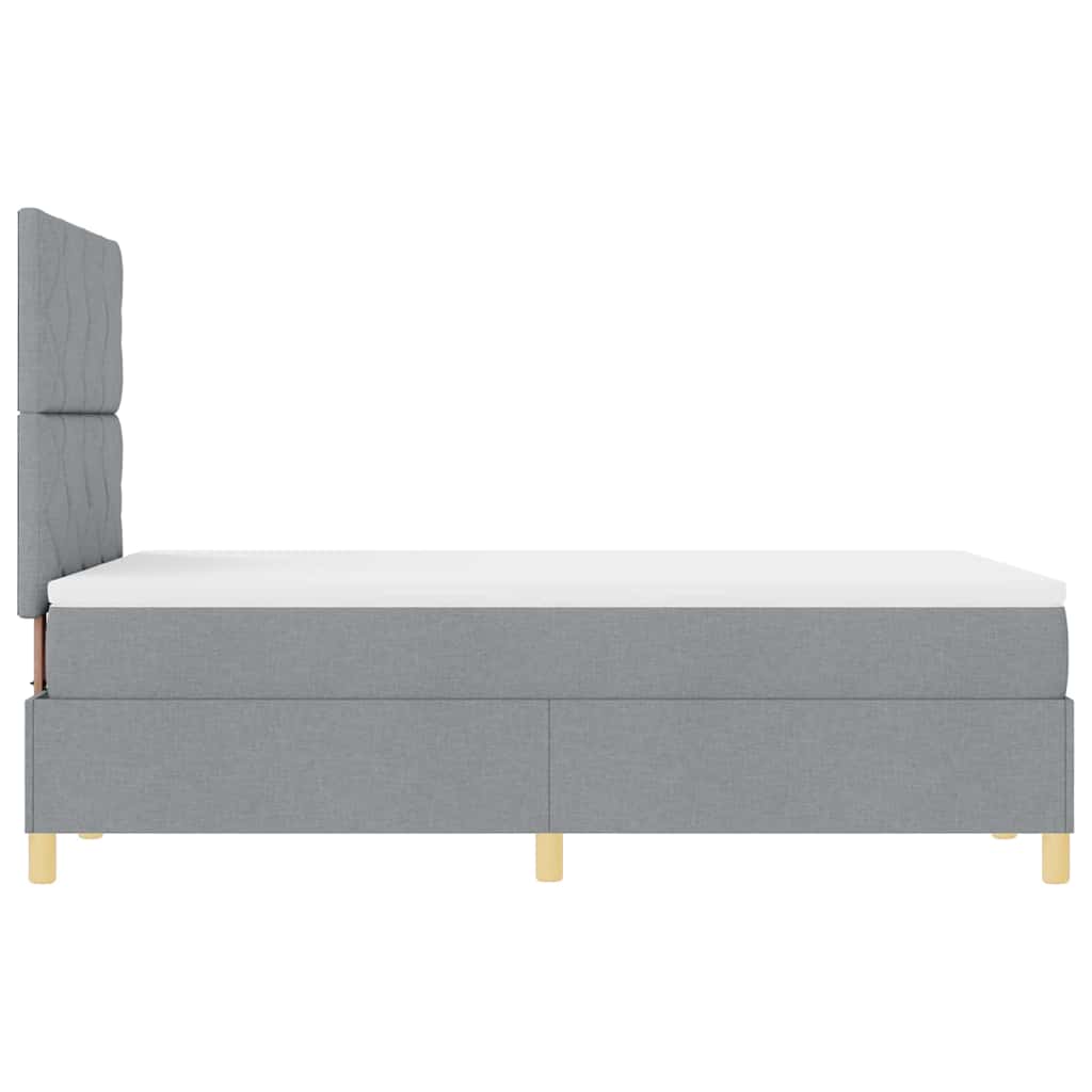 vidaXL Κρεβάτι με ελατήρια Ανοιχτό γκρι 120 x 190 cm ύφασμα