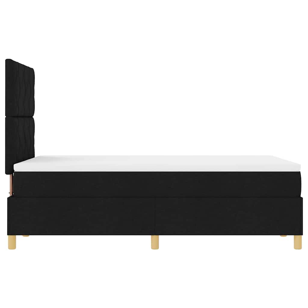 vidaXL Κρεβάτι με ελατήρια με κεφαλάρι Μαύρο 120 x 190 cm ύφασμα