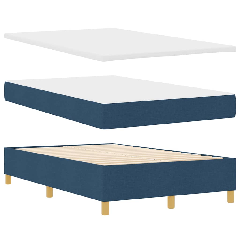 vidaXL Κρεβάτι με ελατήρια με κεφαλάρι Μπλε 120 x 190 cm ύφασμα
