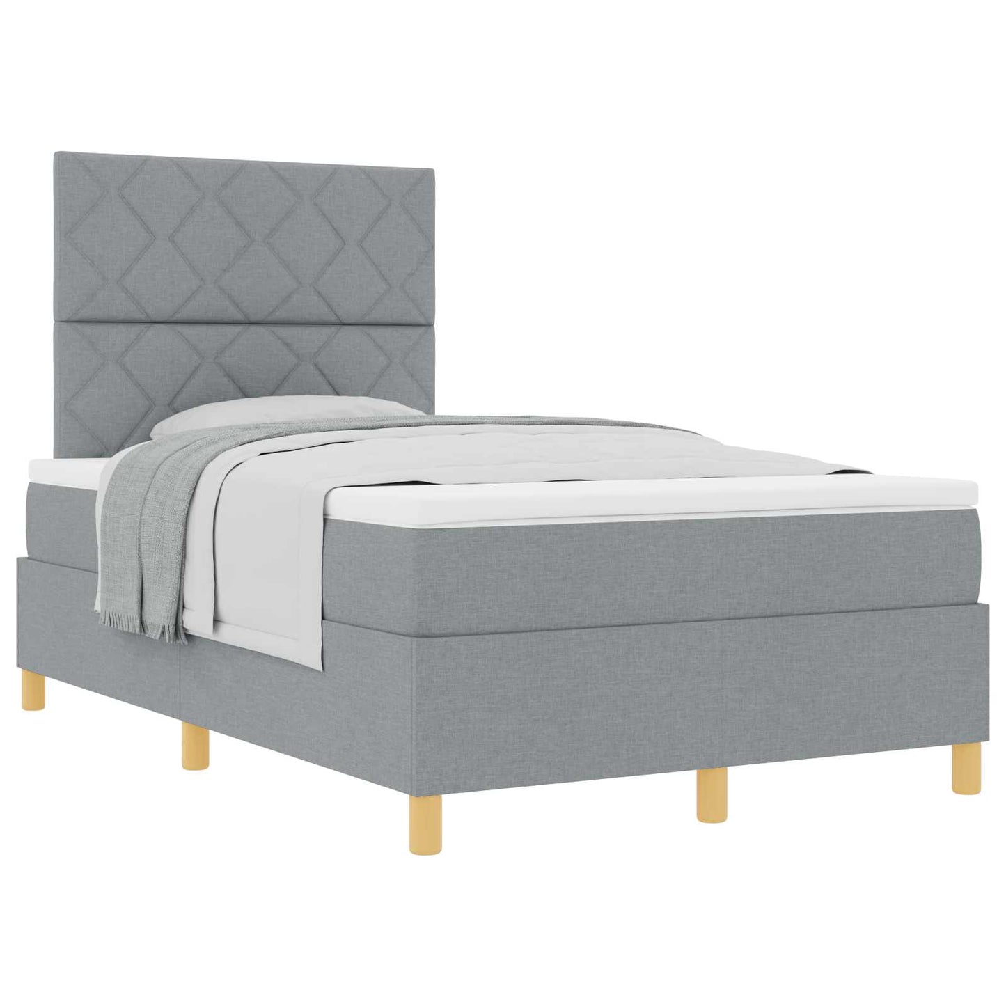 vidaXL Κρεβάτι με ελατήρια Ανοιχτό γκρι 120 x 200 cm ύφασμα