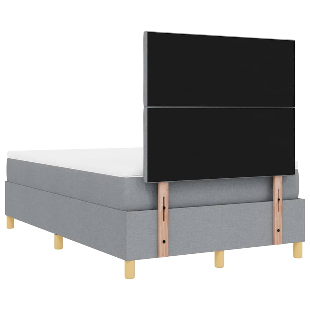 vidaXL Κρεβάτι με ελατήρια Ανοιχτό γκρι 120 x 200 cm ύφασμα