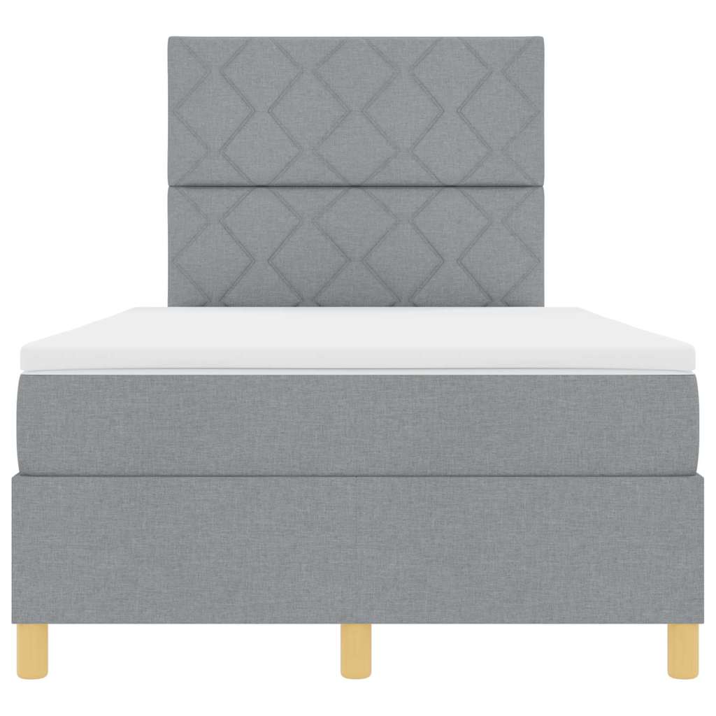 vidaXL Κρεβάτι με ελατήρια Ανοιχτό γκρι 120 x 200 cm ύφασμα