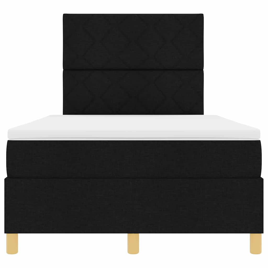 vidaXL Κρεβάτι με ελατήρια με κεφαλάρι Μαύρο 120 x 200 cm ύφασμα