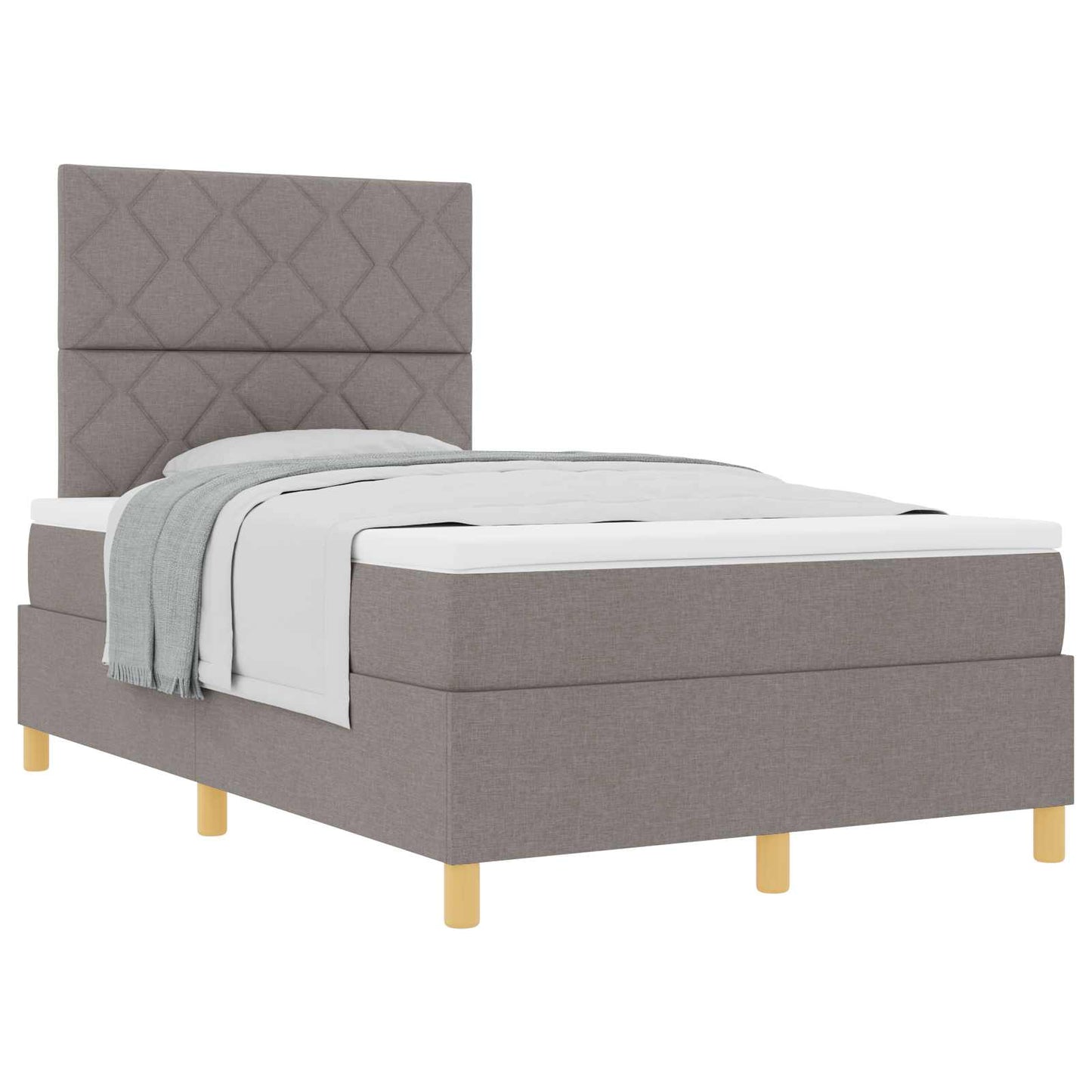 vidaXL Κρεβάτι με ελατήρια με κεφαλάρι Taupe 120 x 200 cm ύφασμα