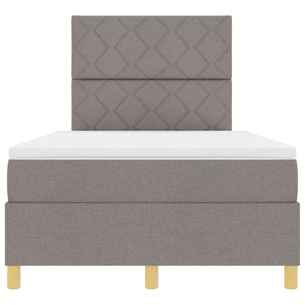 vidaXL Κρεβάτι με ελατήρια με κεφαλάρι Taupe 120 x 200 cm ύφασμα