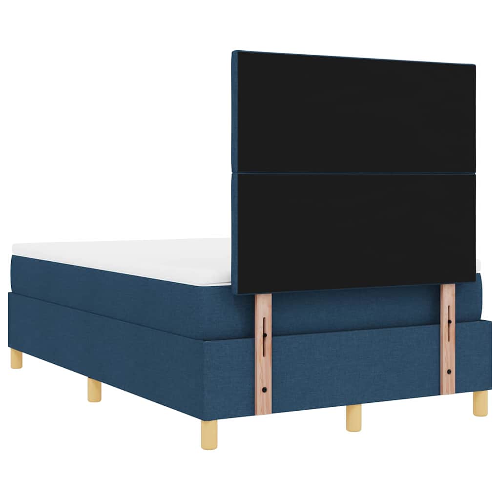 vidaXL Κρεβάτι με ελατήρια με κεφαλάρι Μπλε 120 x 200 cm ύφασμα