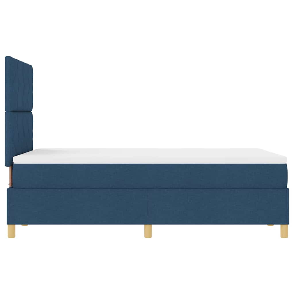 vidaXL Κρεβάτι με ελατήρια με κεφαλάρι Μπλε 120 x 200 cm ύφασμα