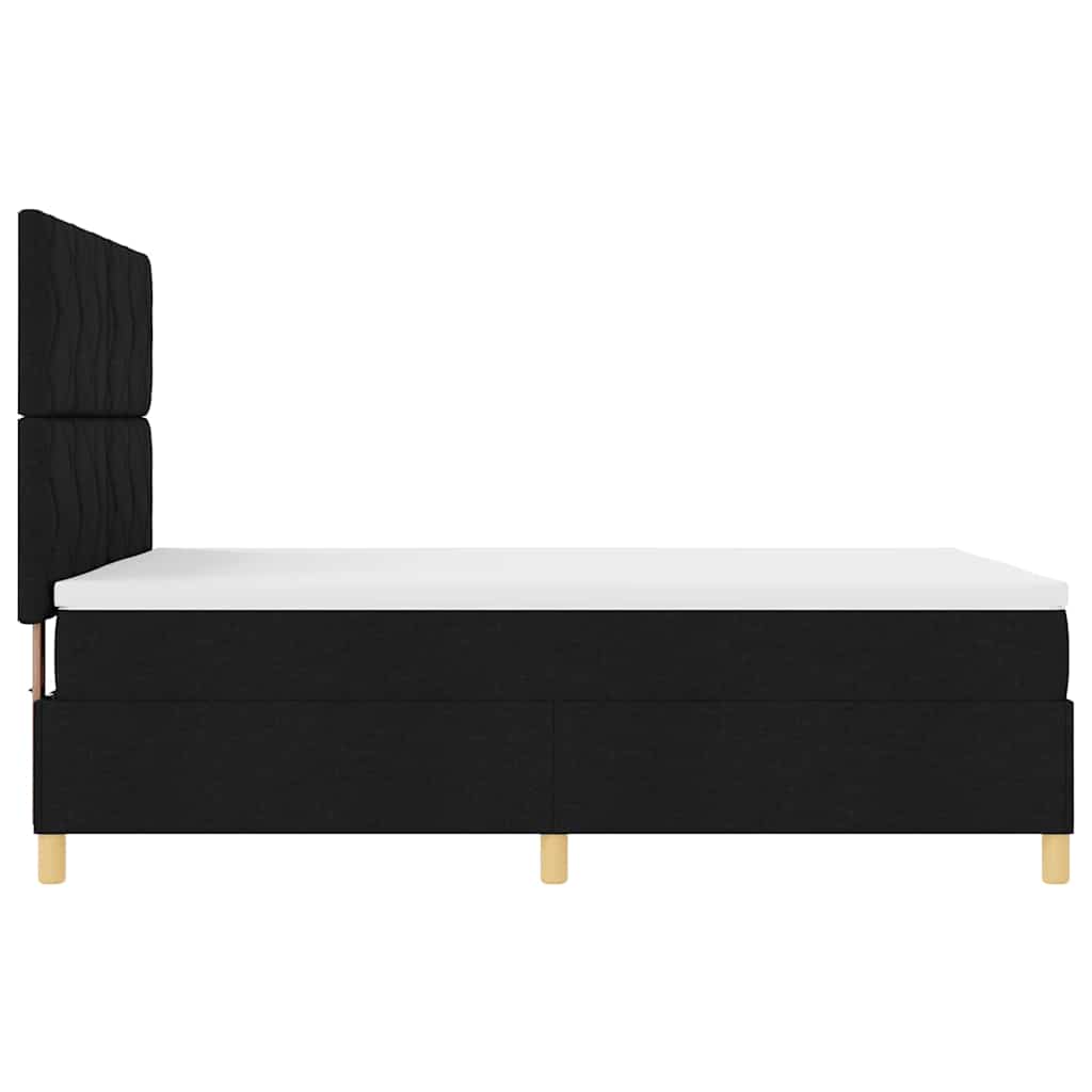 vidaXL Κρεβάτι με ελατήρια με κεφαλάρι Μαύρο 160 x 200 cm ύφασμα