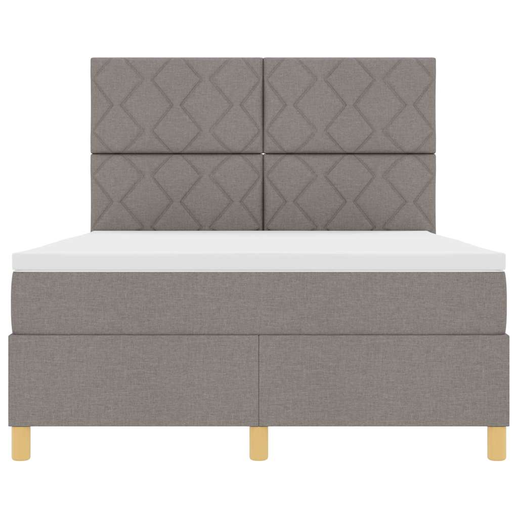 vidaXL Κρεβάτι με ελατήρια με κεφαλάρι Taupe 160 x 200 cm ύφασμα