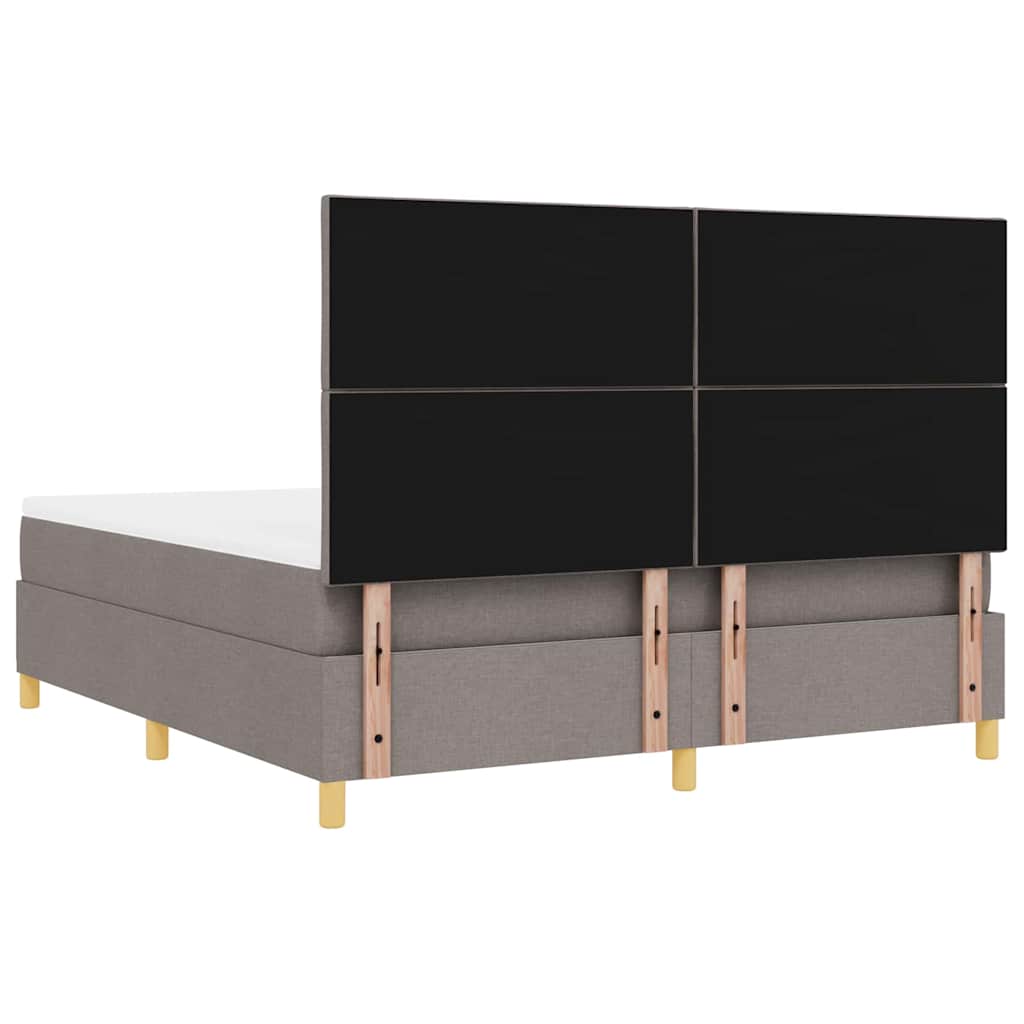 vidaXL Κρεβάτι με ελατήρια με κεφαλάρι Taupe 180 x 200 cm ύφασμα