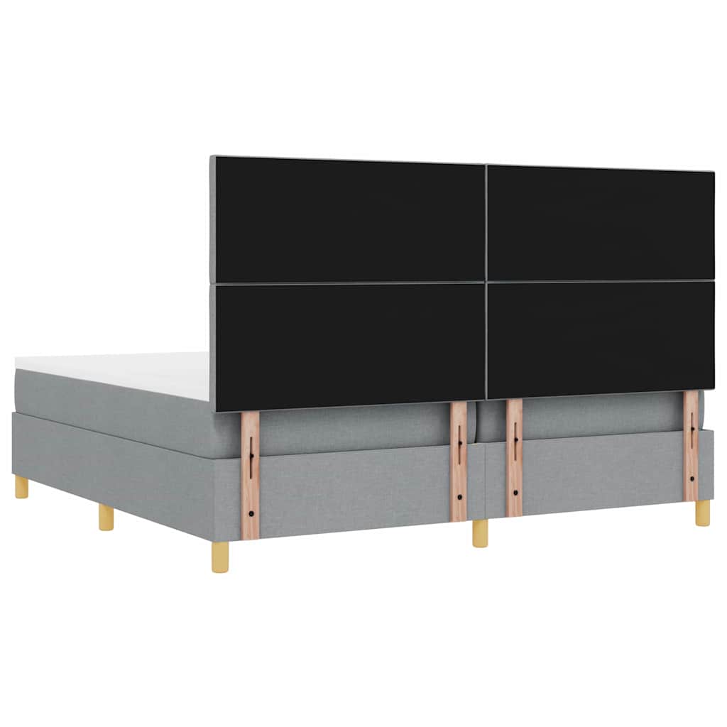 vidaXL Κρεβάτι με ελατήρια Ανοιχτό γκρι 200 x 200 cm ύφασμα