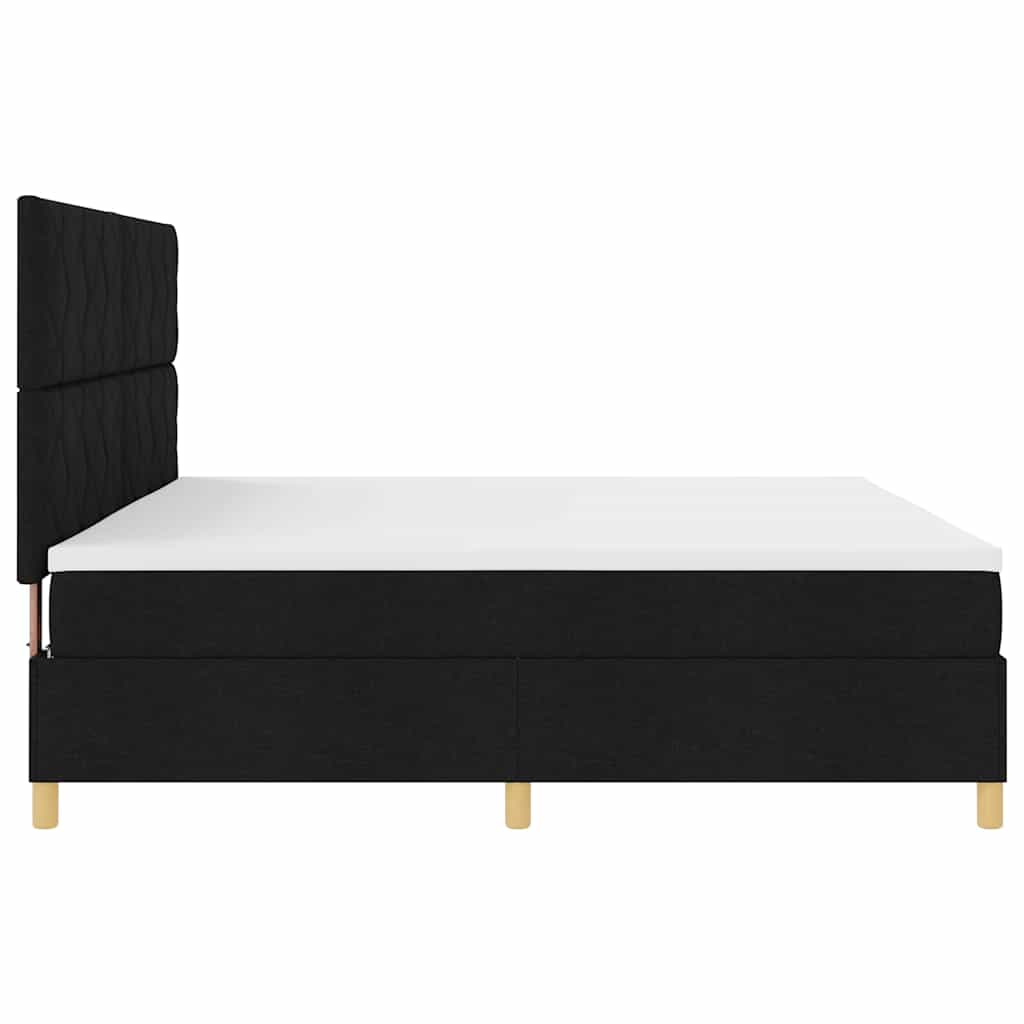 vidaXL Κρεβάτι με ελατήρια με στρώμα Μαύρο 200 x 200 cm ύφασμα