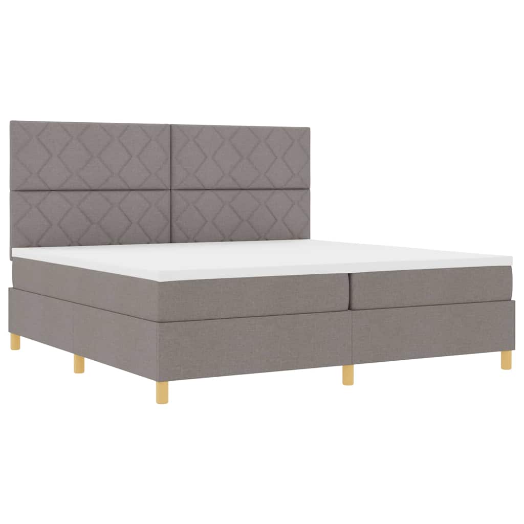 vidaXL Κρεβάτι με ελατήρια με κεφαλάρι Taupe 200 x 200 cm ύφασμα