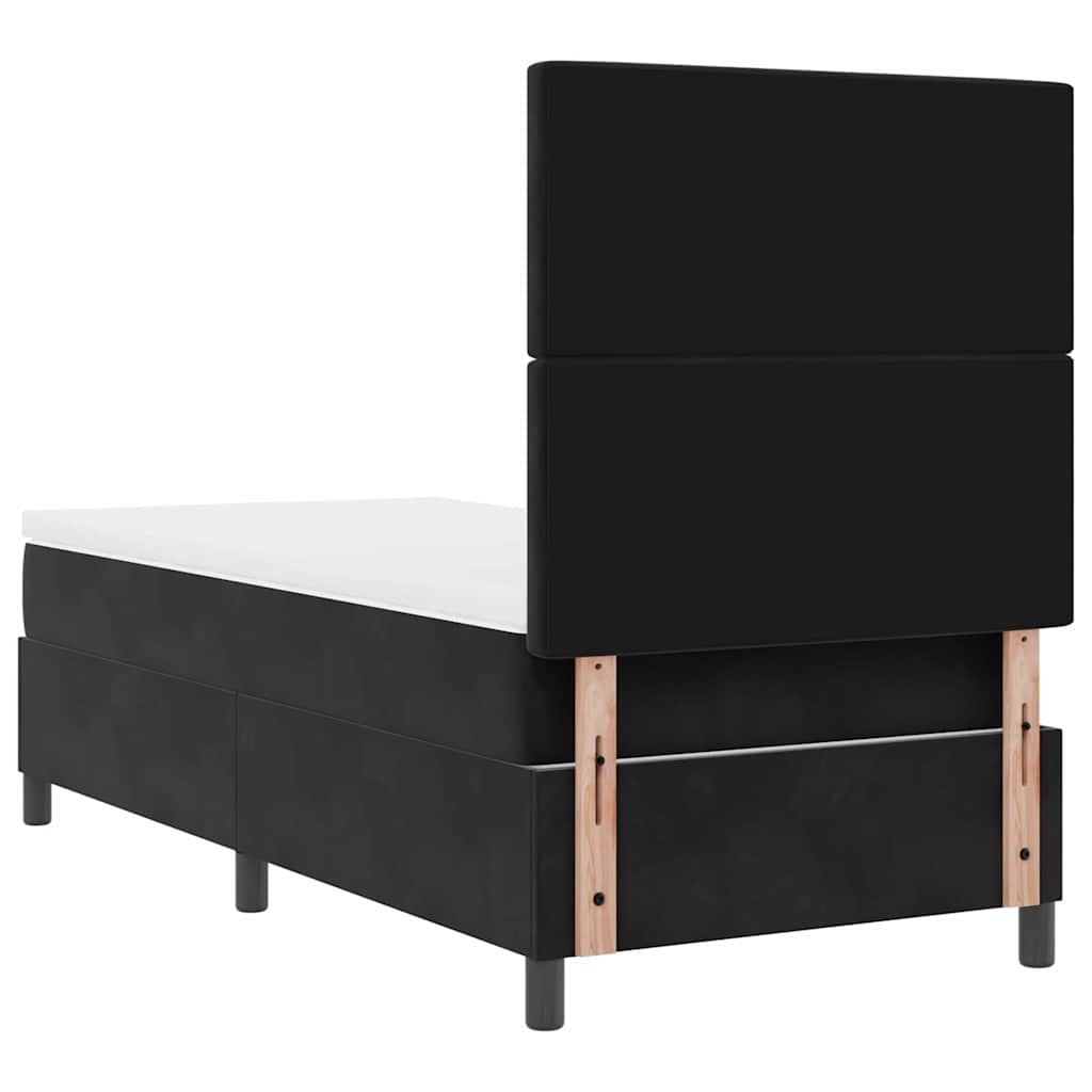 vidaXL Κρεβάτι με ελατήρια με στρώμα Μαύρο 100 x 200 cm Βελούδο