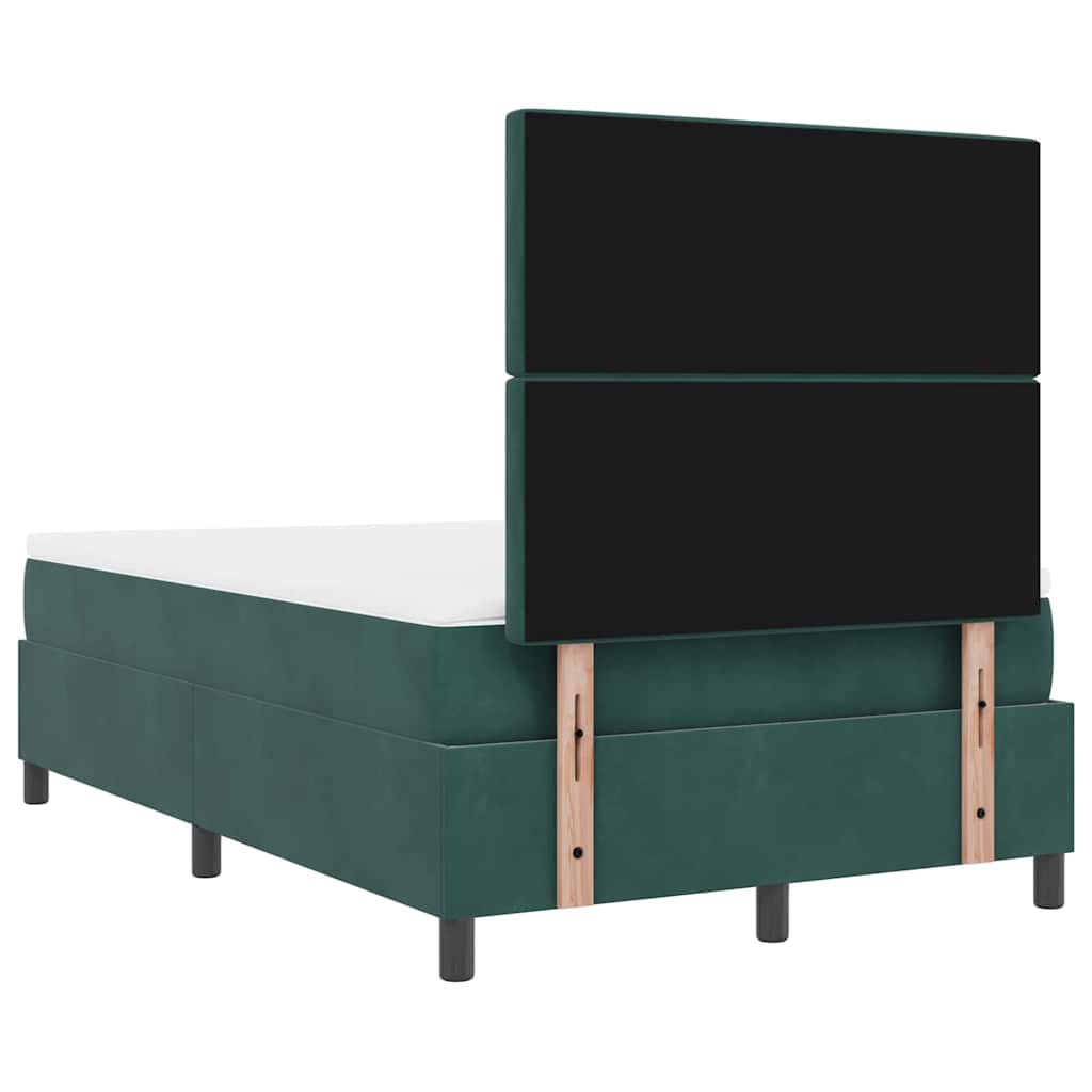 vidaXL Κρεβάτι με ελατήρια Σκούρο Πράσινο 120 x 190 cm Βελούδο