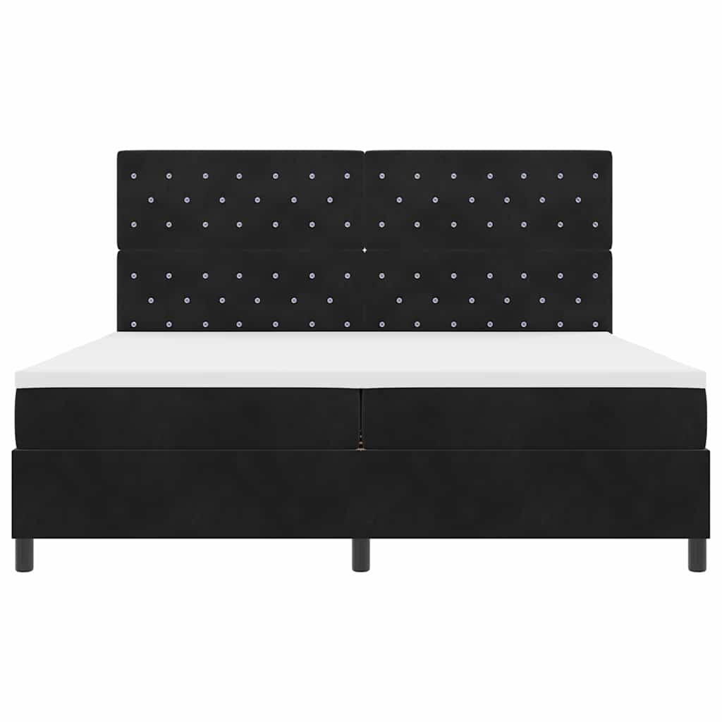 vidaXL Κρεβάτι με ελατήρια με στρώμα Μαύρο 200 x 200 cm Βελούδο