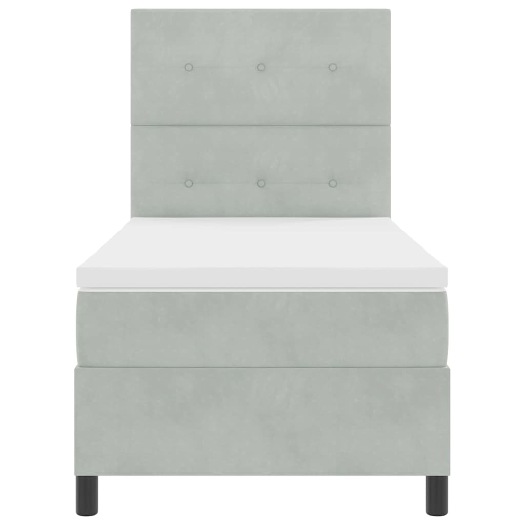 vidaXL Κρεβάτι με ελατήρια Ανοιχτό γκρι 80 x 200 cm Βελούδο