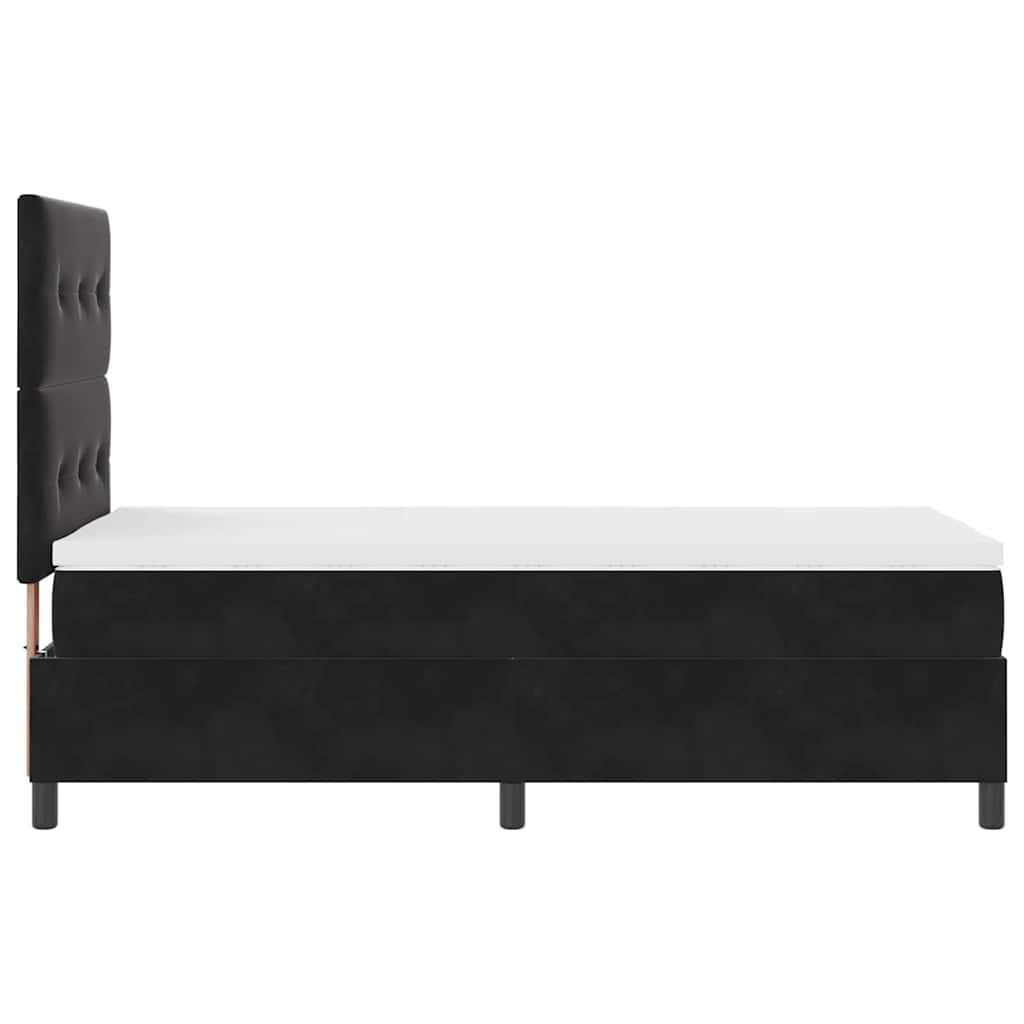 vidaXL Κρεβάτι με ελατήρια με κεφαλάρι Μαύρο 100 x 200 cm Βελούδο