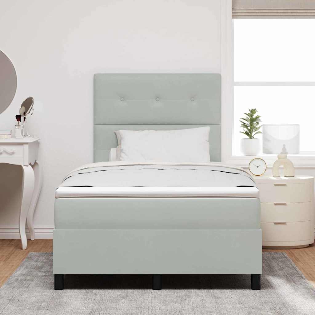 vidaXL Κρεβάτι με ελατήρια Ανοιχτό γκρι 120 x 190 cm Βελούδο