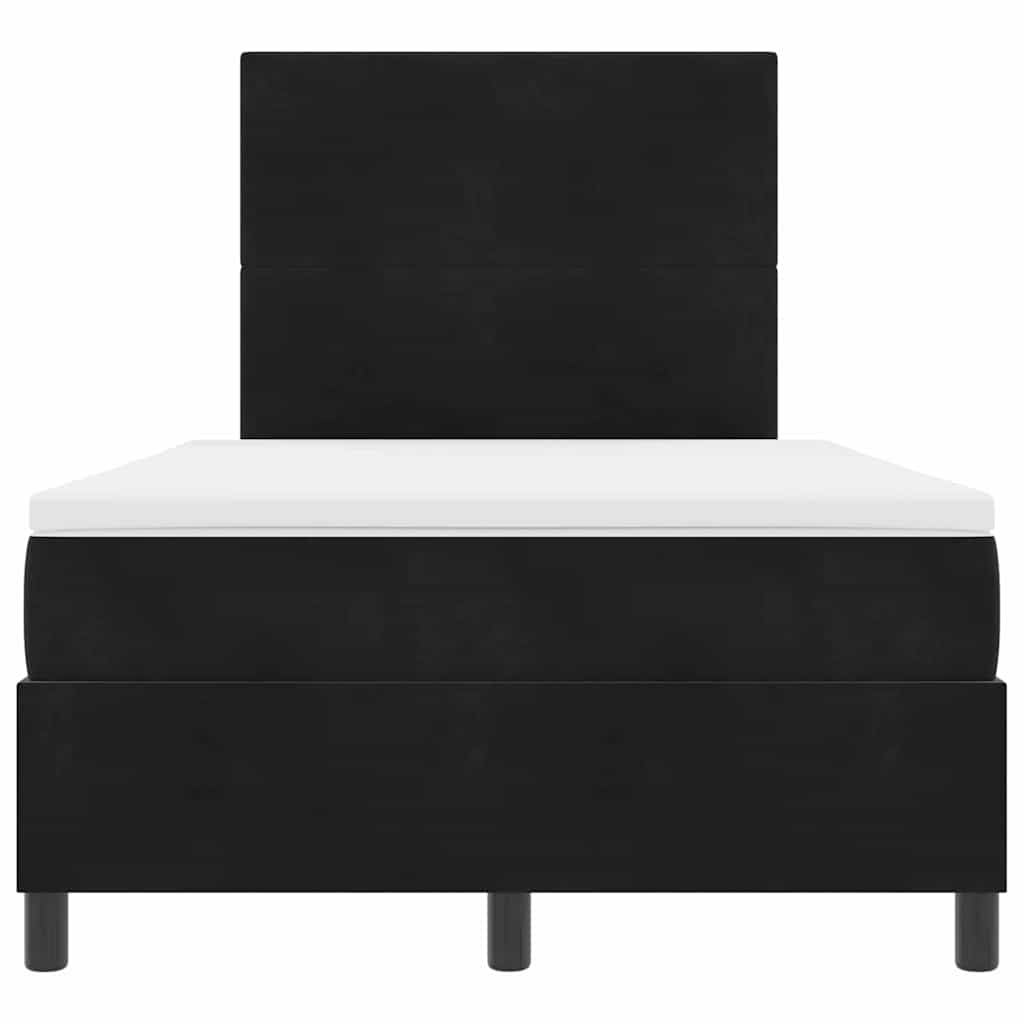 vidaXL Κρεβάτι με ελατήρια με κεφαλάρι Μαύρο 120 x 190 cm Βελούδο