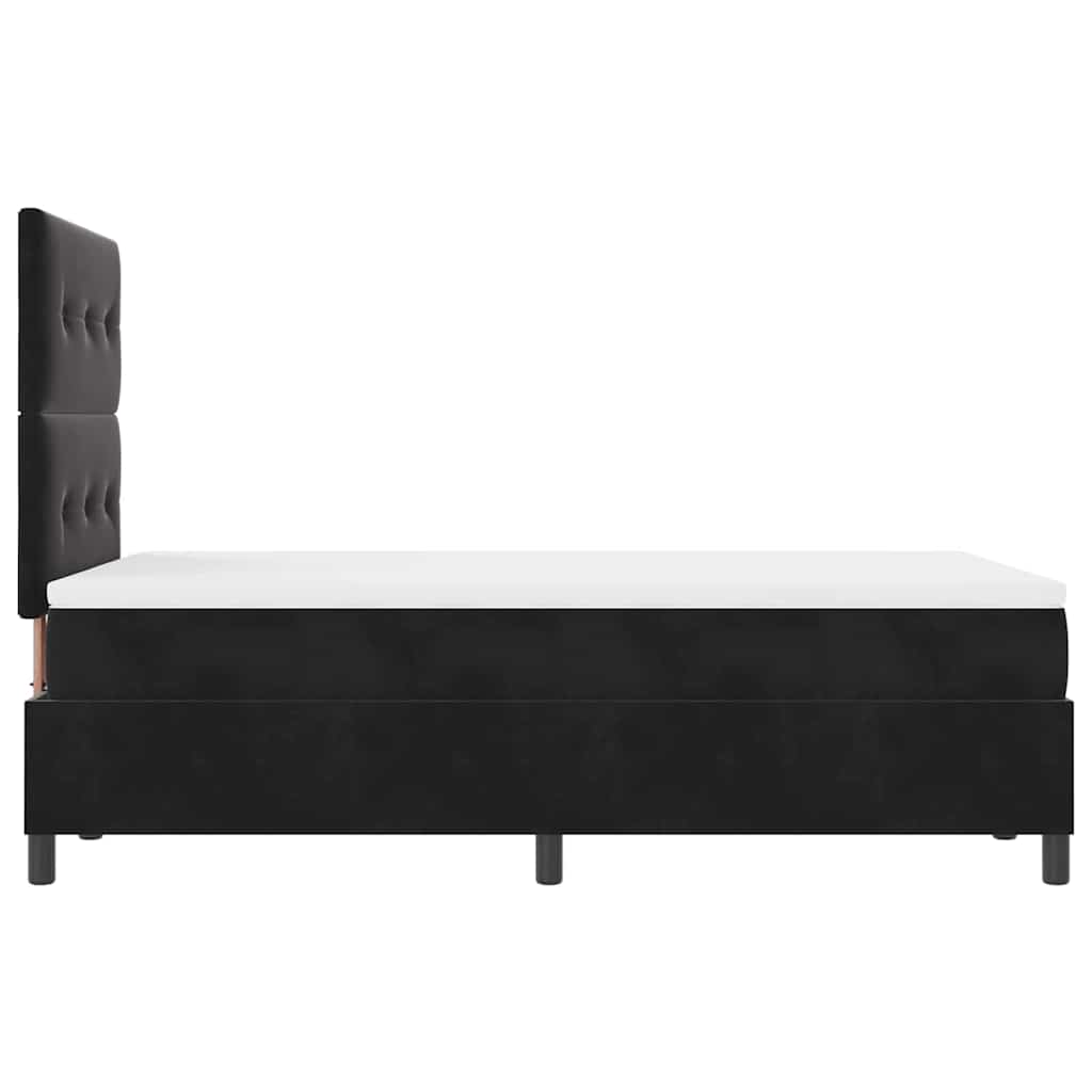 vidaXL Κρεβάτι με ελατήρια με κεφαλάρι Μαύρο 120 x 190 cm Βελούδο