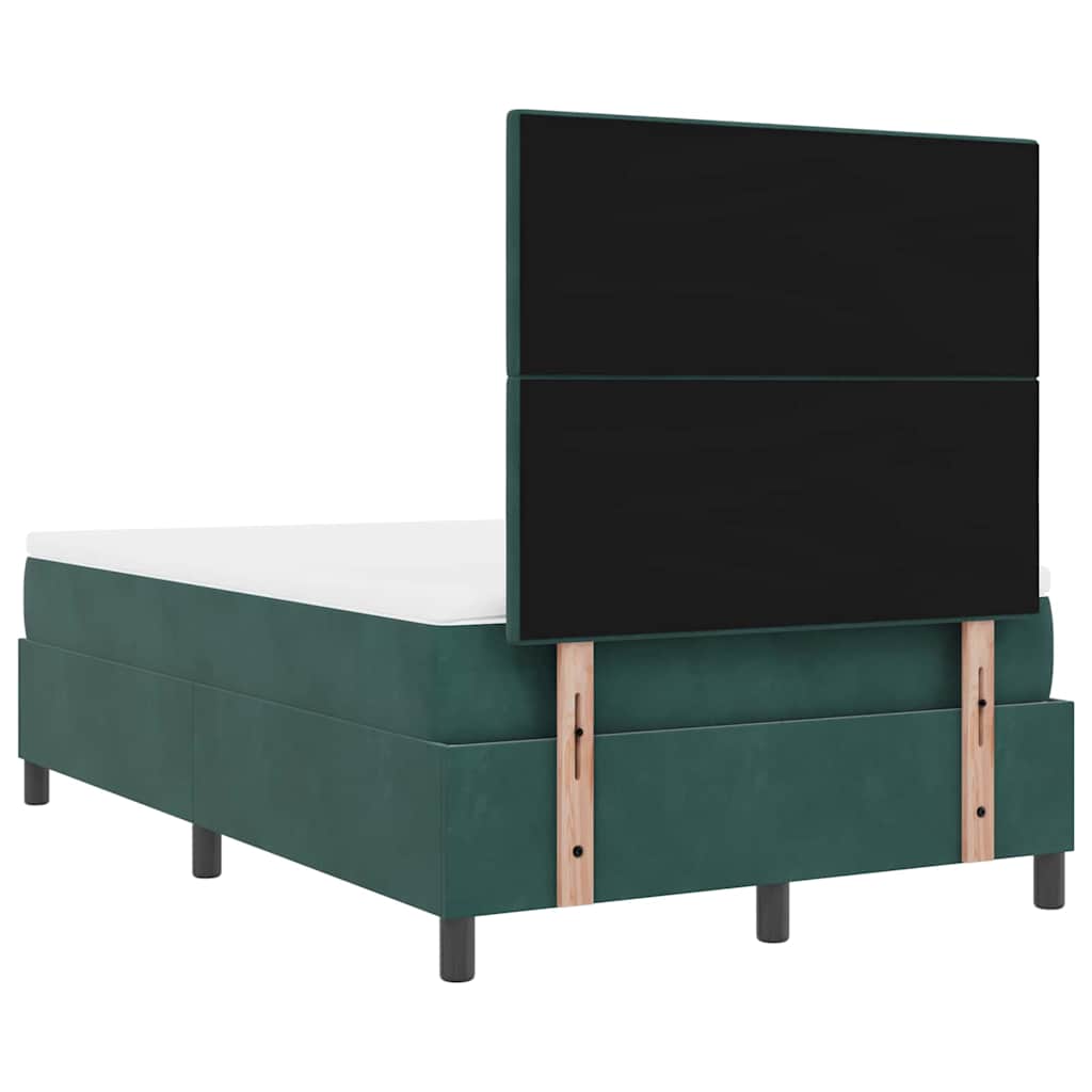 vidaXL Κρεβάτι με ελατήρια Σκούρο Πράσινο 120 x 190 cm Βελούδο