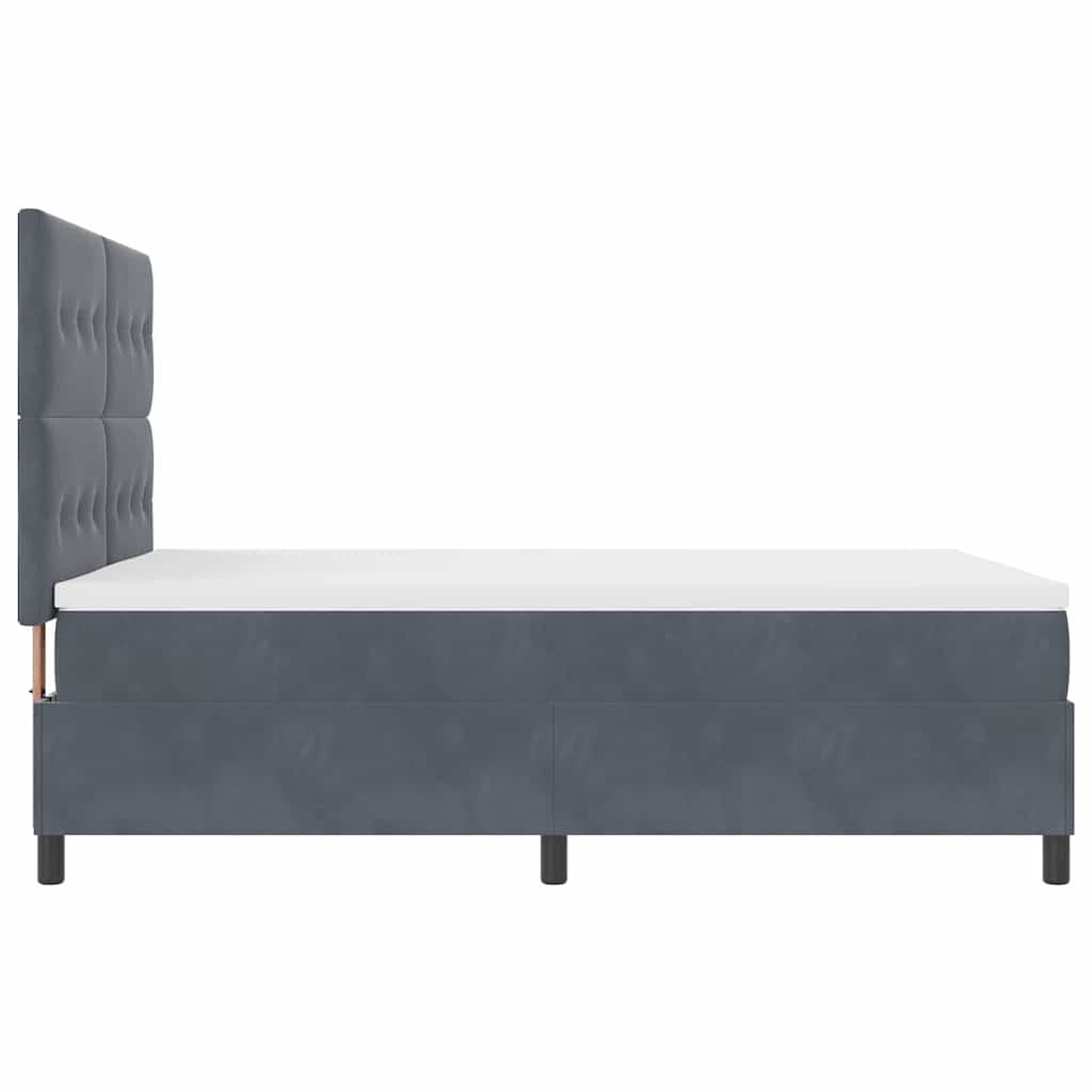 vidaXL Κρεβάτι με ελατήρια Σκούρο Γκρι 140 x 190 cm Βελούδο