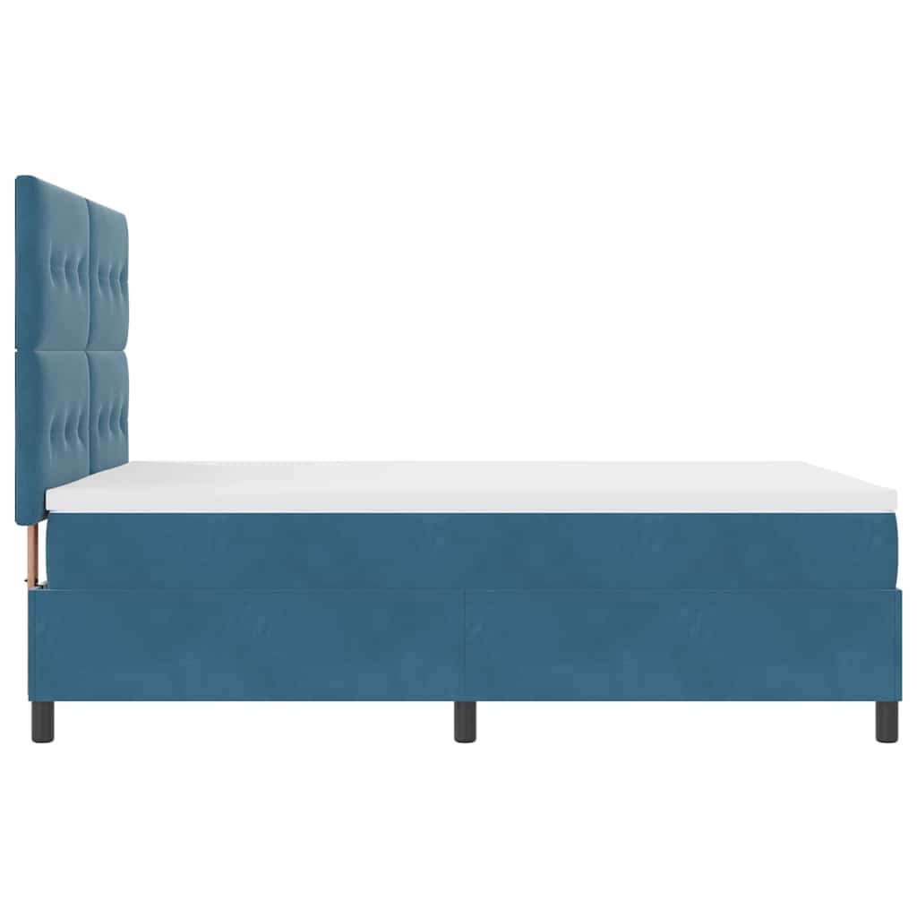 vidaXL Κρεβάτι με ελατήρια Σκούρο Μπλε 160 x 200 cm Βελούδο