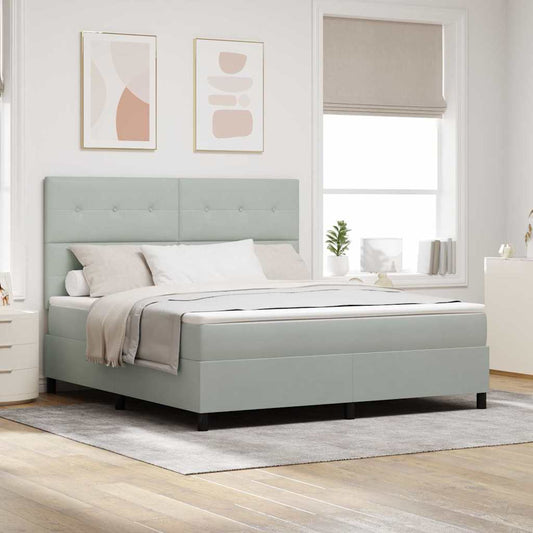 vidaXL Κρεβάτι με ελατήρια Ανοιχτό γκρι 180 x 200 cm Βελούδο