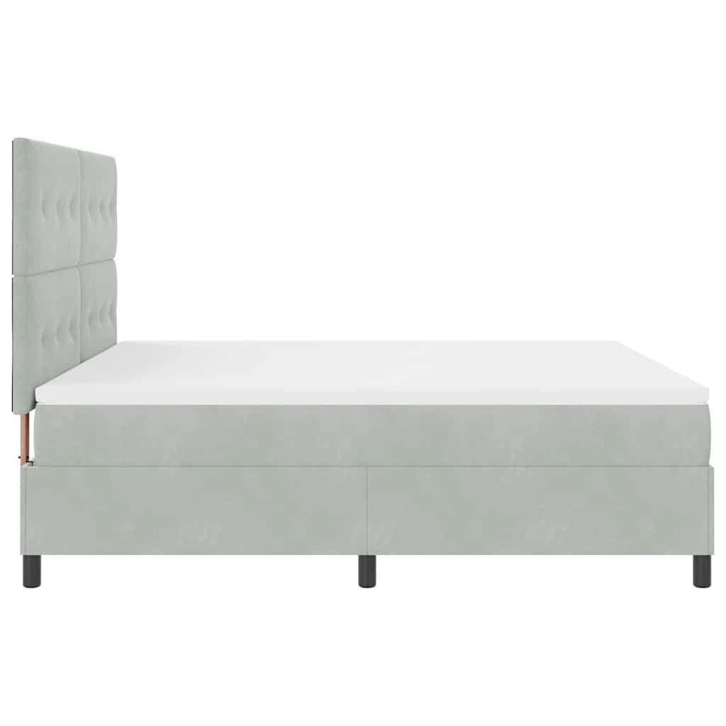 vidaXL Κρεβάτι με ελατήρια Ανοιχτό γκρι 180 x 200 cm Βελούδο