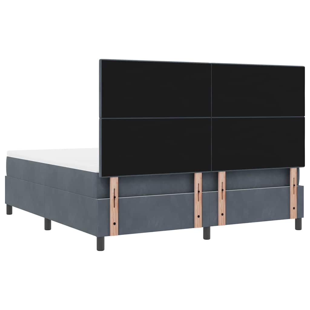 vidaXL Κρεβάτι με ελατήρια Σκούρο Γκρι 180 x 200 cm Βελούδο