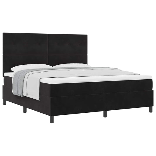 vidaXL Κρεβάτι με ελατήρια με κεφαλάρι Μαύρο 180 x 200 cm Βελούδο