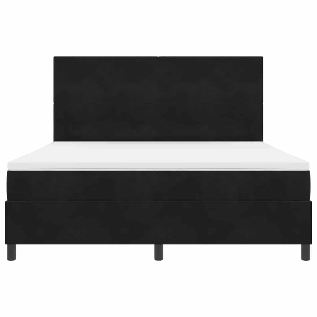vidaXL Κρεβάτι με ελατήρια με κεφαλάρι Μαύρο 180 x 200 cm Βελούδο