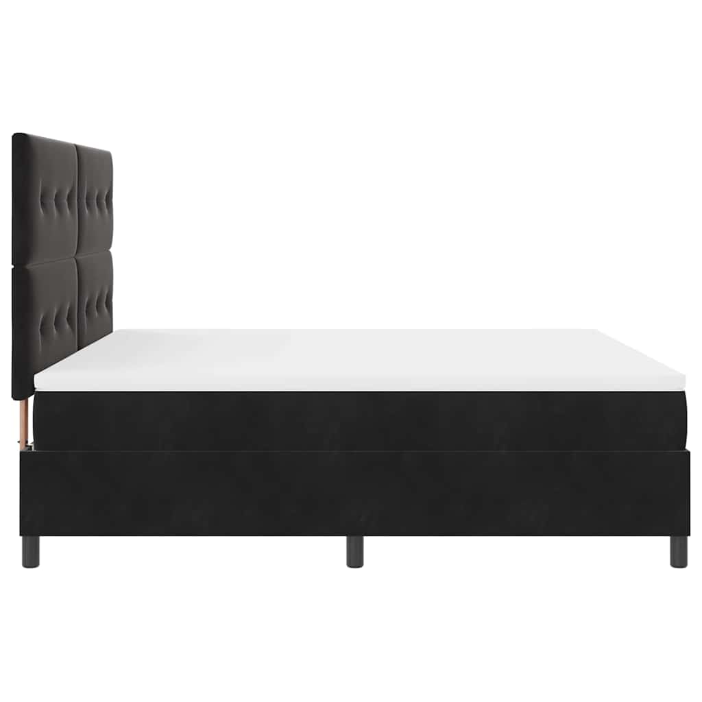 vidaXL Κρεβάτι με ελατήρια με κεφαλάρι Μαύρο 180 x 200 cm Βελούδο