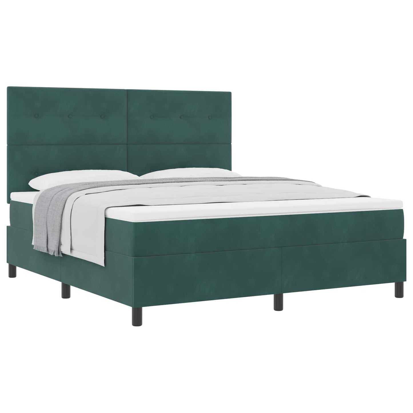 vidaXL Κρεβάτι με ελατήρια Σκούρο Πράσινο 180 x 200 cm Βελούδο