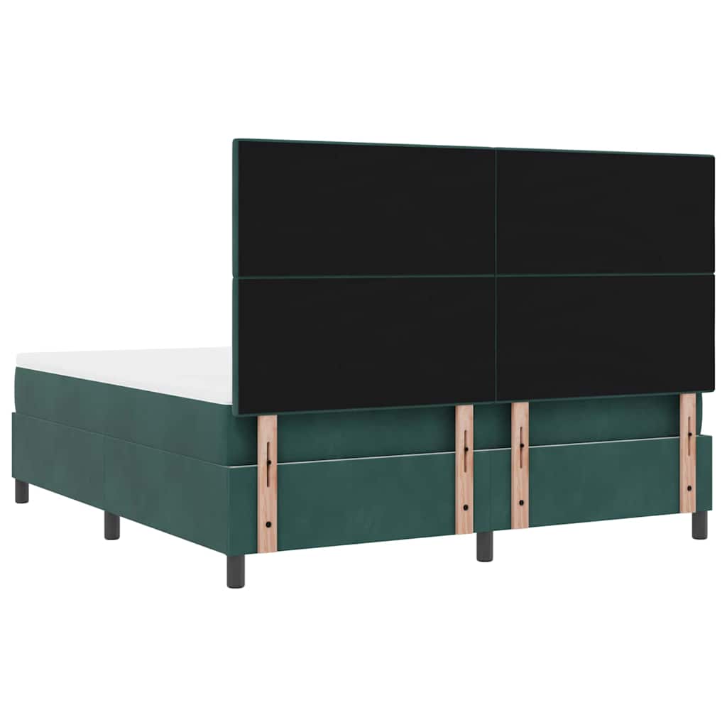 vidaXL Κρεβάτι με ελατήρια Σκούρο Πράσινο 180 x 200 cm Βελούδο
