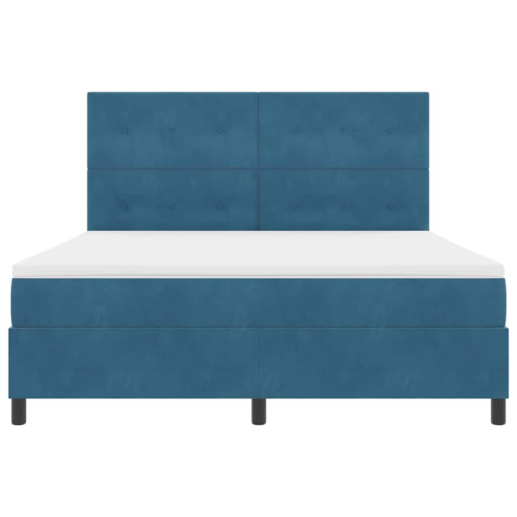 vidaXL Κρεβάτι με ελατήρια Σκούρο Μπλε 180 x 200 cm Βελούδο