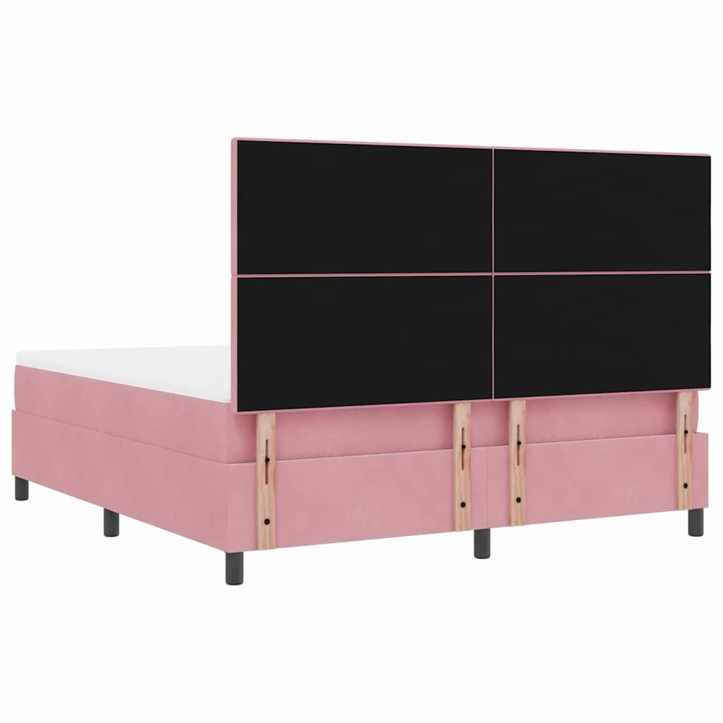 vidaXL Κρεβάτι με ελατήρια με κεφαλάρι Ροζ 180 x 200 cm Βελούδο