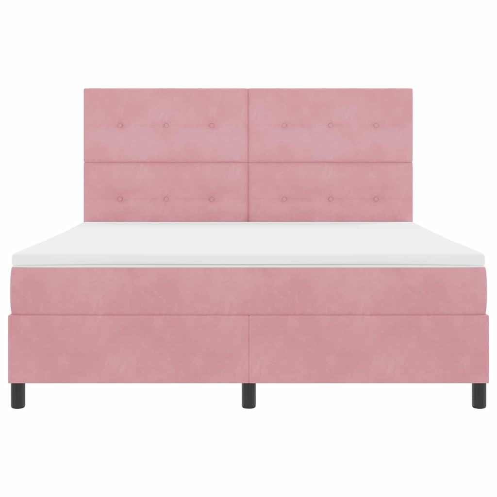 vidaXL Κρεβάτι με ελατήρια με κεφαλάρι Ροζ 180 x 200 cm Βελούδο