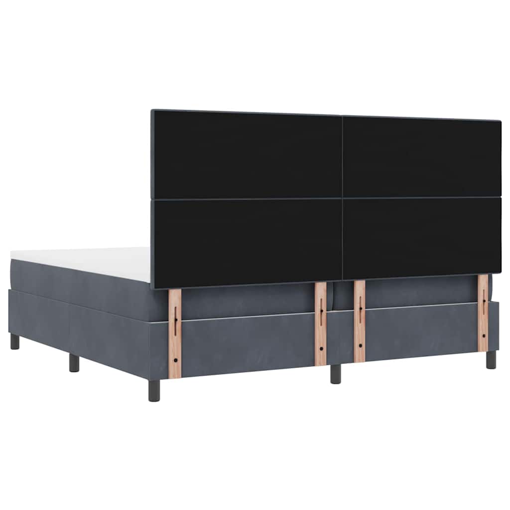 vidaXL Κρεβάτι με ελατήρια Σκούρο Γκρι 200 x 200 cm Βελούδο