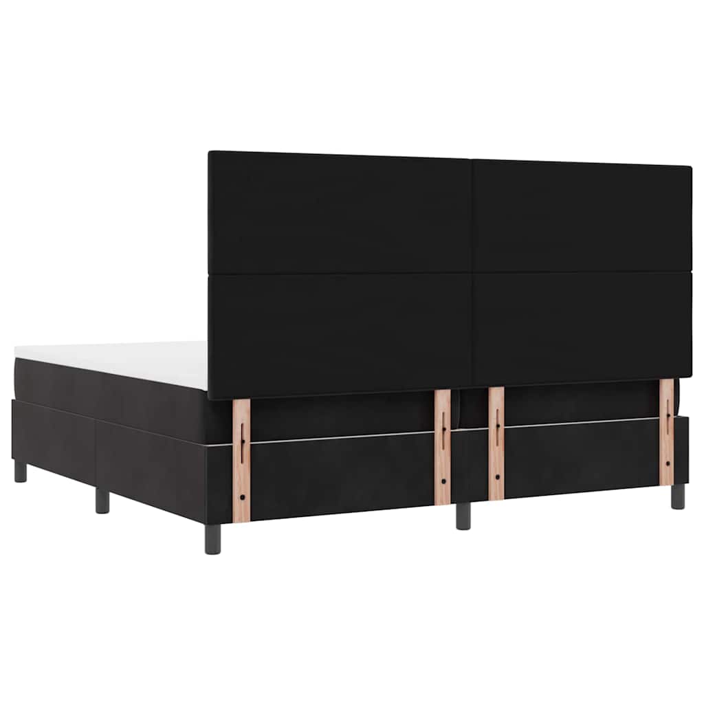 vidaXL Κρεβάτι με ελατήρια με κεφαλάρι Μαύρο 200 x 200 cm Βελούδο