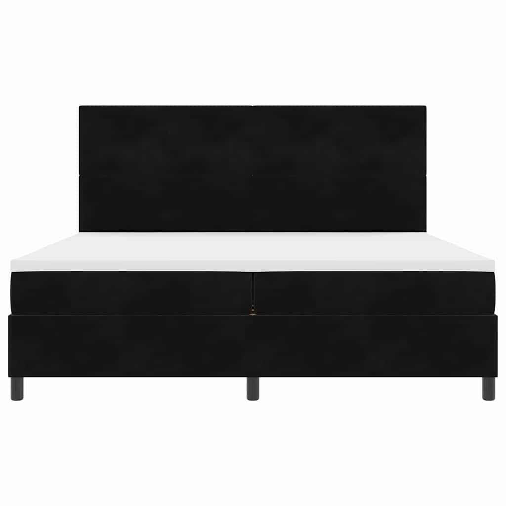 vidaXL Κρεβάτι με ελατήρια με κεφαλάρι Μαύρο 200 x 200 cm Βελούδο