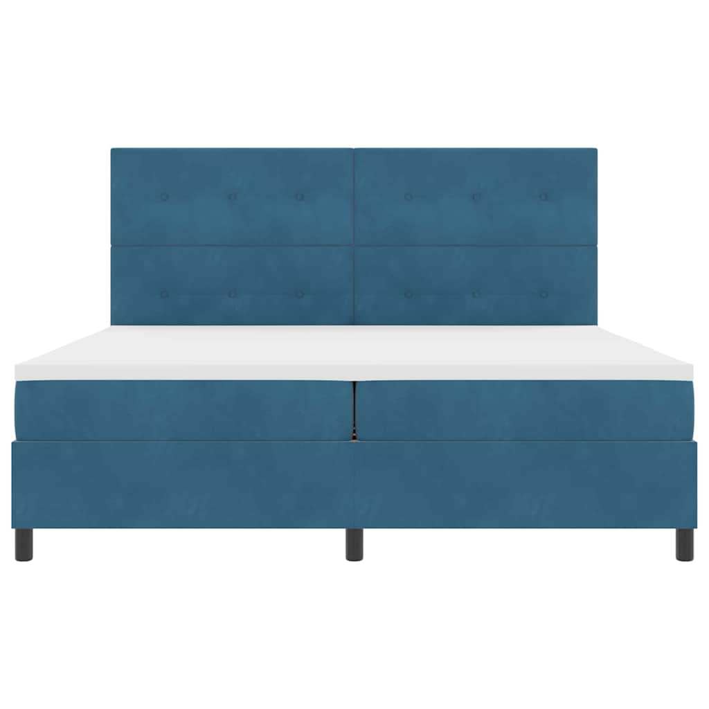 vidaXL Κρεβάτι με ελατήρια Σκούρο Μπλε 200 x 200 cm Βελούδο