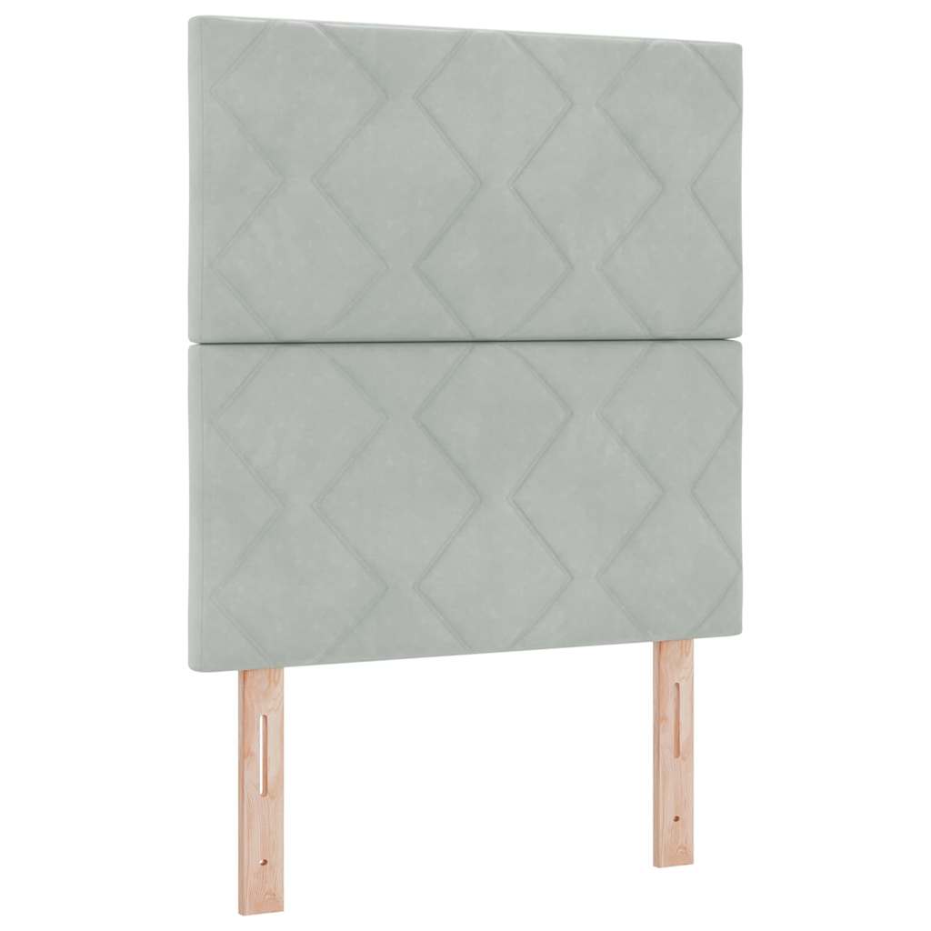 vidaXL Κρεβάτι με ελατήρια Ανοιχτό γκρι 80 x 200 cm Βελούδο