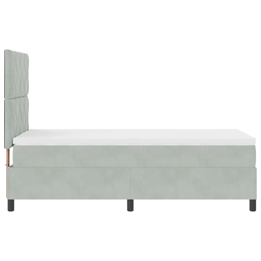 vidaXL Κρεβάτι με ελατήρια Ανοιχτό γκρι 100 x 200 cm Βελούδο