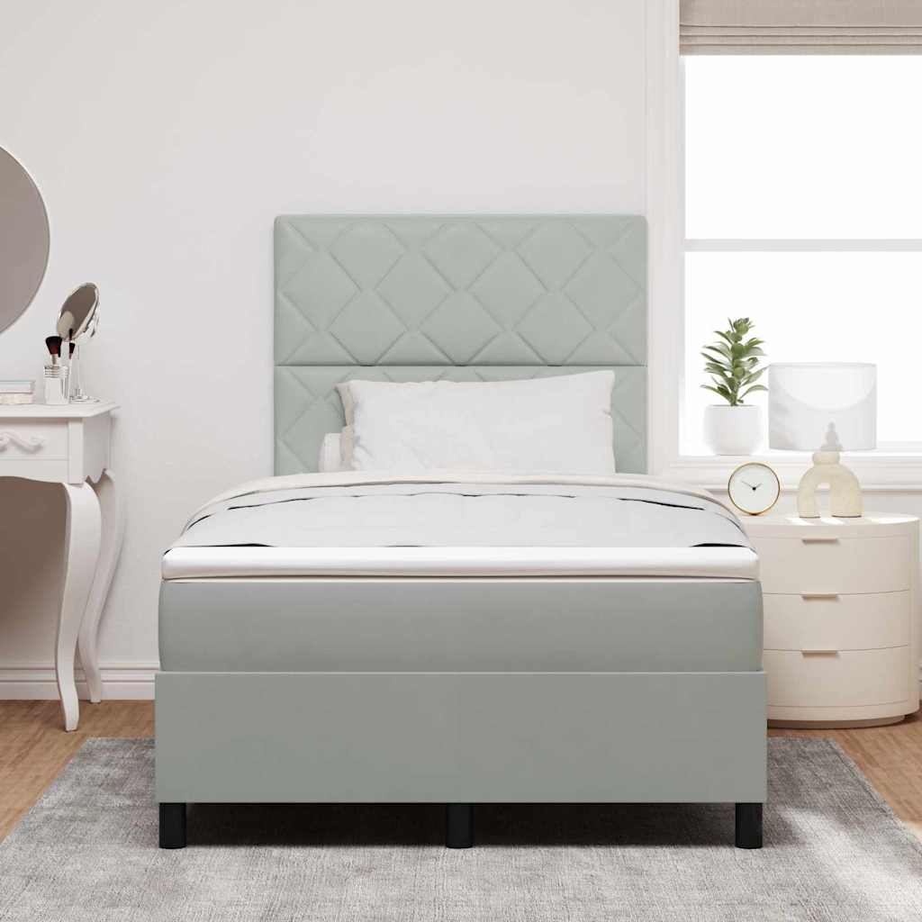 vidaXL Κρεβάτι με ελατήρια Ανοιχτό γκρι 120 x 190 cm Βελούδο