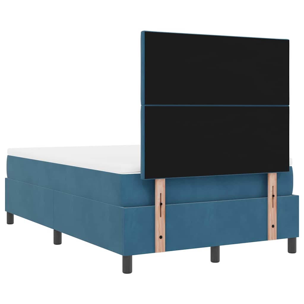 vidaXL Κρεβάτι με ελατήρια Σκούρο Μπλε 120 x 190 cm Βελούδο