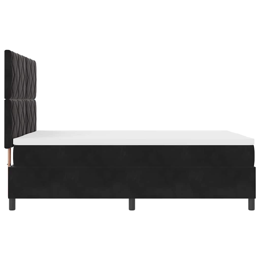 vidaXL Κρεβάτι με ελατήρια με κεφαλάρι Μαύρο 140 x 190 cm Βελούδο
