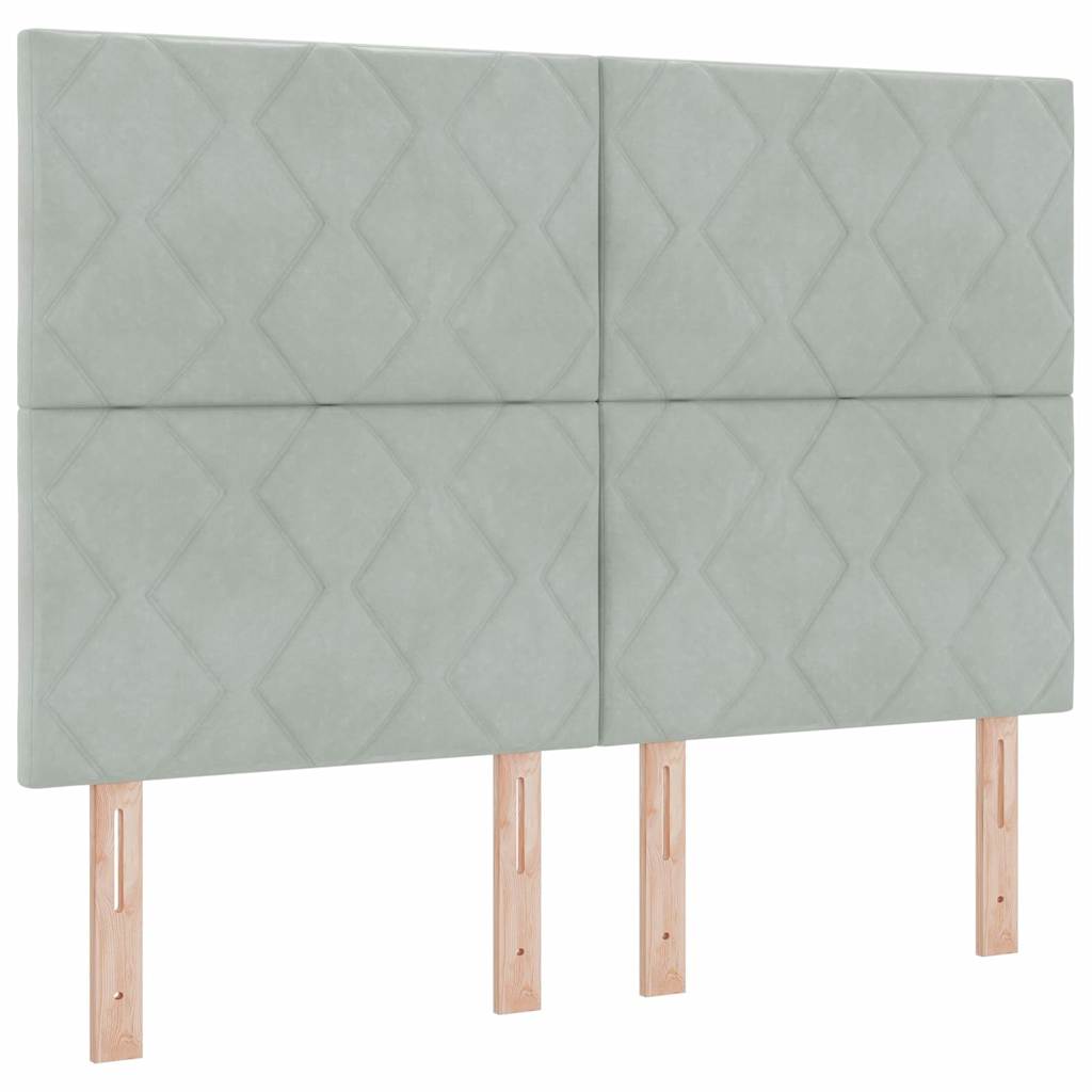 vidaXL Κρεβάτι με ελατήρια Ανοιχτό γκρι 160 x 200 cm Βελούδο