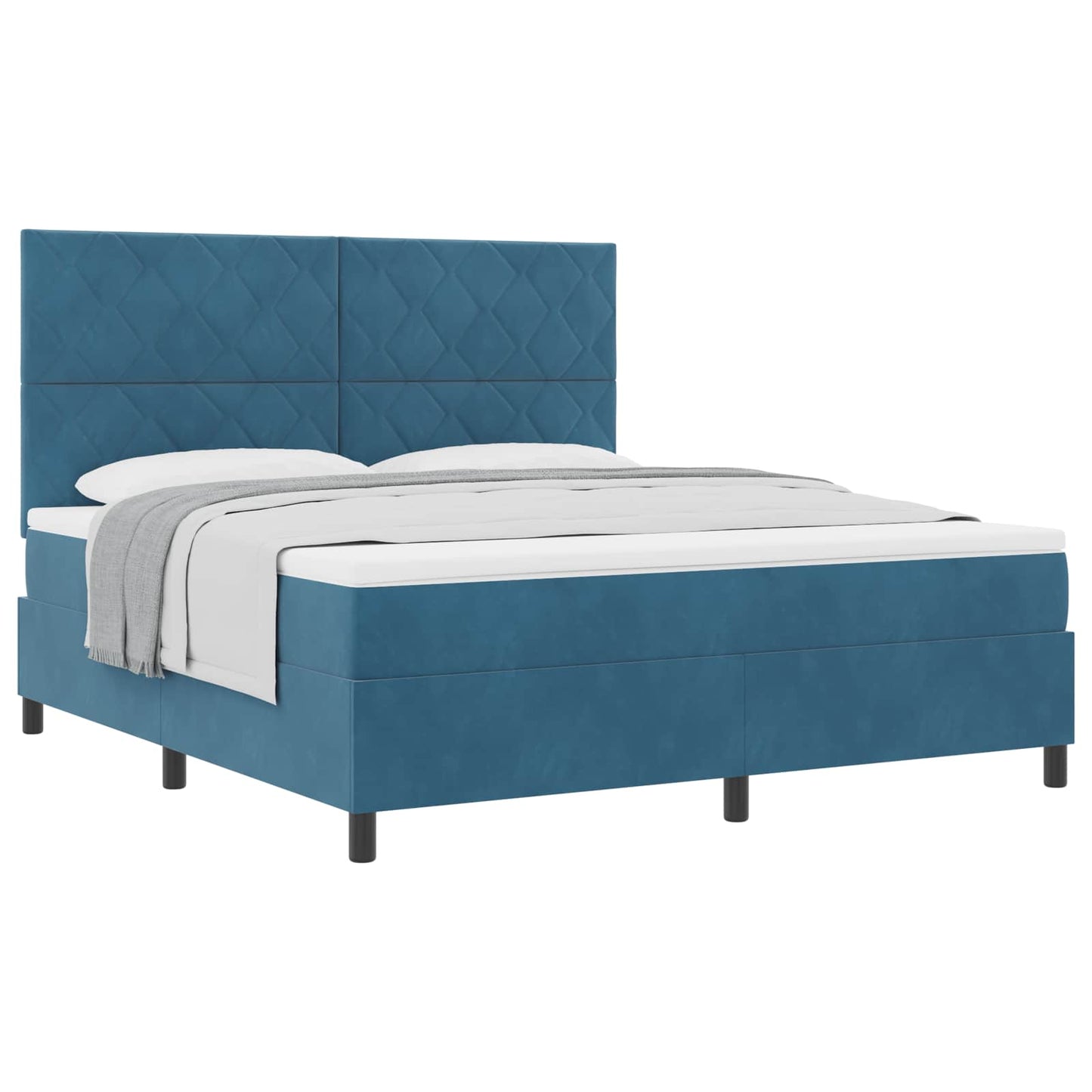 vidaXL Κρεβάτι με ελατήρια Σκούρο Μπλε 180 x 200 cm Βελούδο